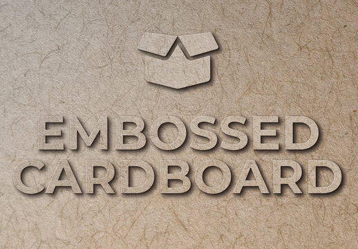 Embossed Cardboard Text Effect Style Mockup