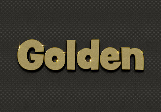 Sparkle Golden 3D Text Effect Style Mockup