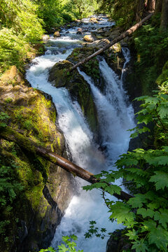 Sol Duc Falls waterfall in Olympic National Park