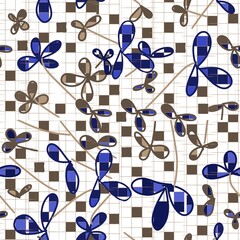 seamless pattern blue tan