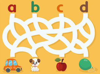 Educational matching game for kids. Vector illustration.