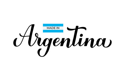 Made in Argentina handwritten label. Quality mark vector icon. Perfect for logo design, tags, badges, stickers, emblem, product package, etc.