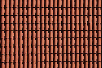 Ceramic roof tiles equally arranged 
