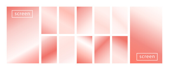 Fototapeta premium Mobile screen lock display collection of colorful backgrounds in trendy pink pastel colors. Modern screen vector design for mobile app. Soft color abstract pastel gradients. Swatches for design
