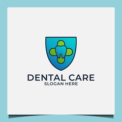 creative protection dental logo design vector