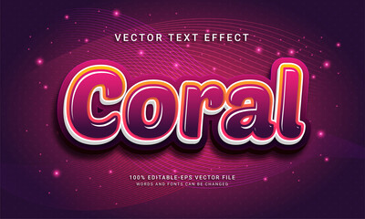 Coral editable text effect themed under water