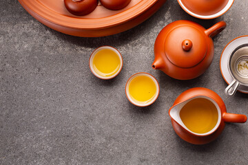 Chinese tea traditional herbal  beverage background.