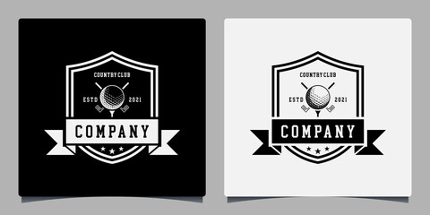 vintage style golf logo design template for your company or community