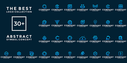 set of creative abstract symbol for your brand and business