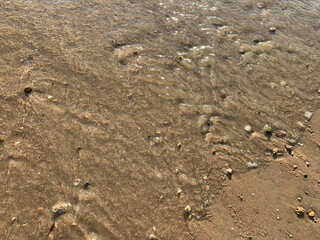 Beach shore covered with crystal clear waters