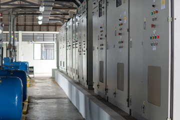 Electrical control cabinet in industrial system.
