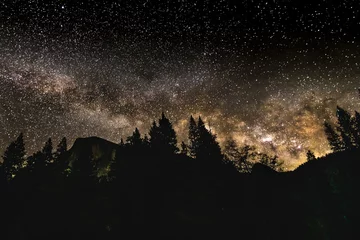 Crédence de cuisine en verre imprimé Half Dome Milky Way over Half Dome, Yosemite National Park