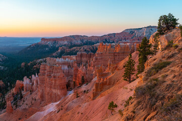 Bryce Canyon hoodoo at sunrise, Bryce Canyon national park, Utah, USA.