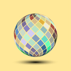 Geometric spherical circle, with a color palette, smooth lines on each curve. vector file available