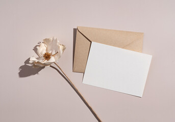 Summer wedding stationery mockup. Solid color greeting cards and invitations on beige background....