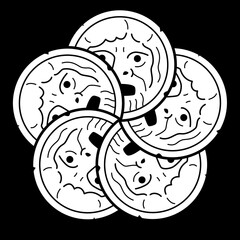 家紋風アイコン　真実の口　日本の紋章