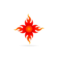 fire flower vector logo with bold concept
