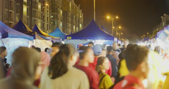 Time Lapse At The Golden Hills Night Market in Cameron Highlands, Malaysia 