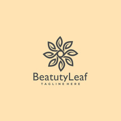 leaf beauty vector logo, nature leaf logo