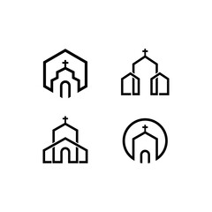 Church logo template vector icon illustration