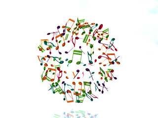 音符の地球 ガラス 大きい CGイラスト横