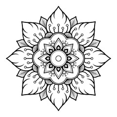 Mandala pattern design with hand drawn, Vector mandala Oriental pattern, Unique design with petal flower. Concept relax and meditation use for page logo book