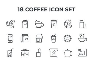 coffee set icon, isolated coffee set sign icon, vector illustration