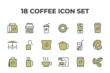 coffee set icon, isolated coffee set sign icon, vector illustration
