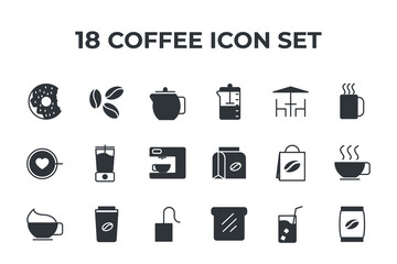 coffee set icon, isolated coffee set sign icon, vector illustration
