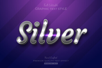 Silver Shine editable premium text effect font style