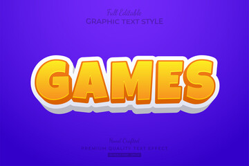 Games Cartoon editable premium text effect font style