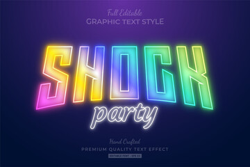 Shock Party Holographic editable premium text effect font style