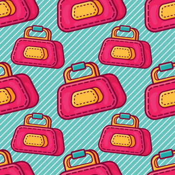 Duffle Bag Seamless Pattern Vector Illustration 