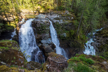 Nooksack Falls at Mount Baker in Washington state during Spring.
