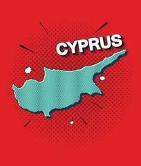 Foto op Canvas Pop art map of cyprus © naughtynut