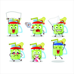 Obraz premium Mascot design style of avocado smoothie character as an attractive supporter. Vector illustration