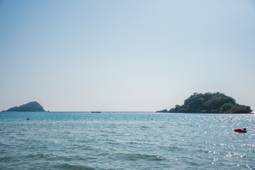 View of the sea at Nang Ram Beach, Rayong Province, Thailand