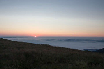 morning sun in the mountains