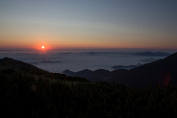 morning sun in the mountains