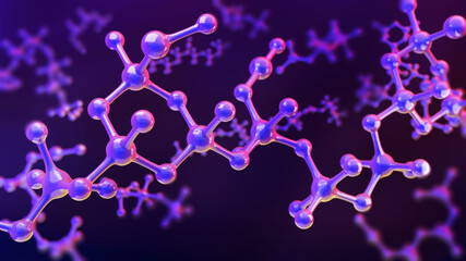 Science or medical background with molecules, Nano technology and research,3d illustration,3d rendering