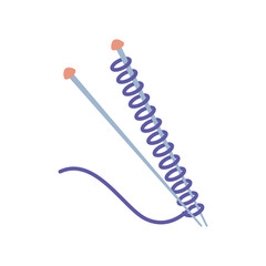 knitting needles and thread