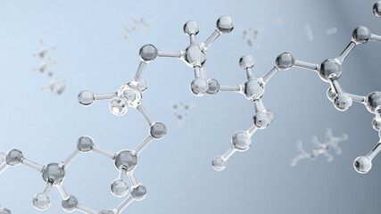Science or medical background with molecules, Nano technology and research,3d illustration,3d rendering