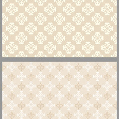 Beige background patterns with decorative elements. Set. Suitable for decorating book covers, posters, wallpapers, invitations, postcards. Seamless pattern, texture. Vector image