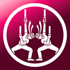 家紋風アイコン　ヲタ芸　人間　オタク　日本の紋章