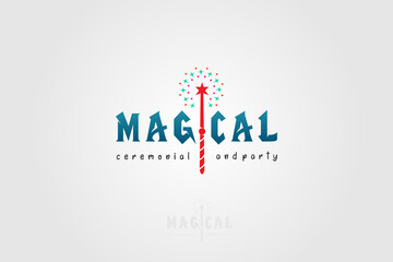 Fototapeta na wymiar Magic Show logotype, magical performance lettering composition for your logo, emblem, invitation vector logo design illustration