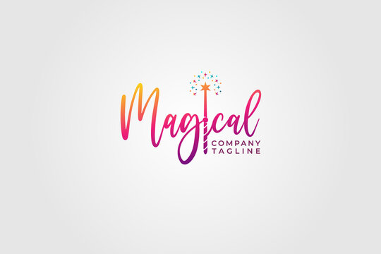 Magic Show logotype, magical performance lettering composition for your logo, emblem, invitation vector logo design illustration