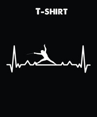 Fototapeta premium Fencing Heartbeats Svg Tshirt Design.Funny Heartbeat t-shirt.
