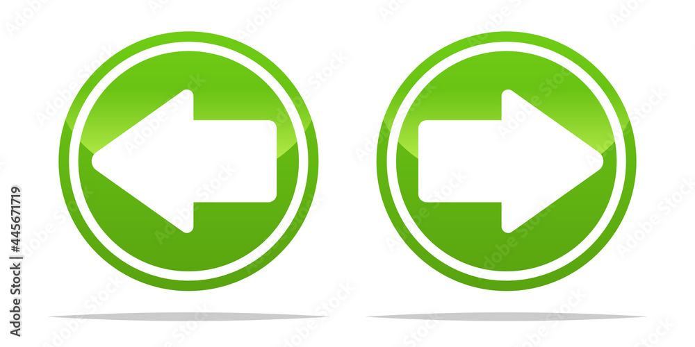 Wall mural back and next navigation buttons vector isolated