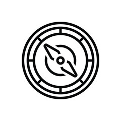 Black line icon for navigate