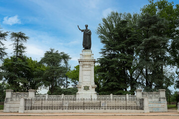 The statue of Virgilio in Mantua, Italy
